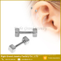 Modificado para requisitos particulares PVD plateado joyas de Tragus de plata pendiente de acero inoxidable